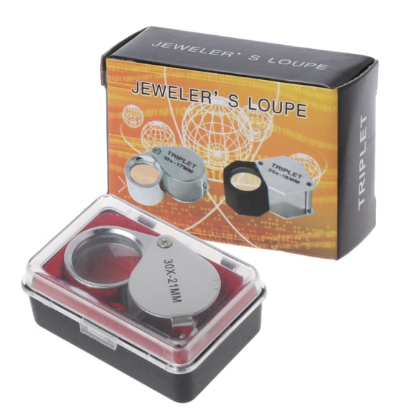 Smykker Diamond Eye Lup Forstørrelsesglas Triplet Juveler 30x21 mm