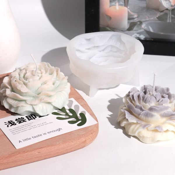 3D Rose Silikon Lysform Lyslaging Blomst Lysform Diffuser