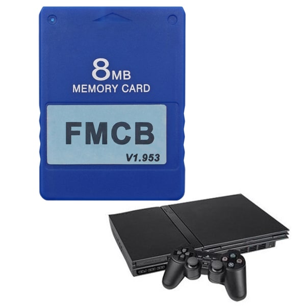 8MB 16MB 32MB 64MB Gratis McBoot FMCB-minneskort för PS2 FMCB-minneskort v1.953 Extended Card Save Game Data Stick Purple 64M