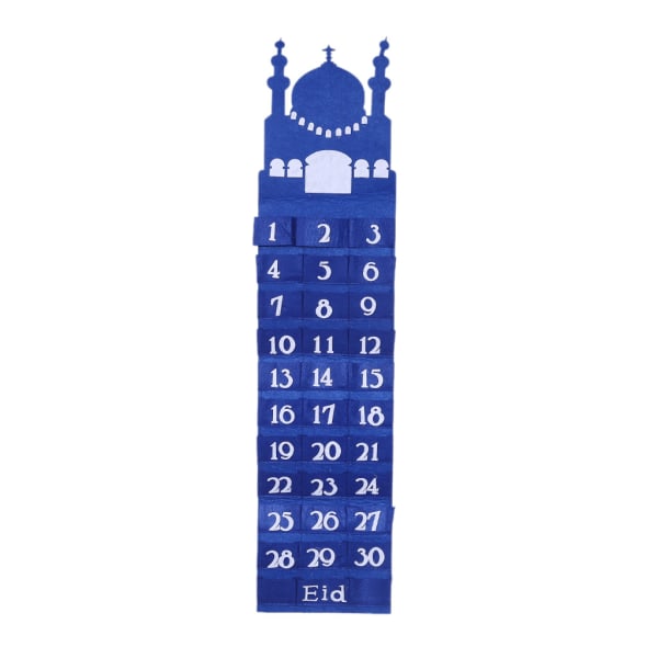 Filt Ramadan Eid Mubarak Vægophæng Nummereret Nedtællingskalender 30 Pladser Hjem