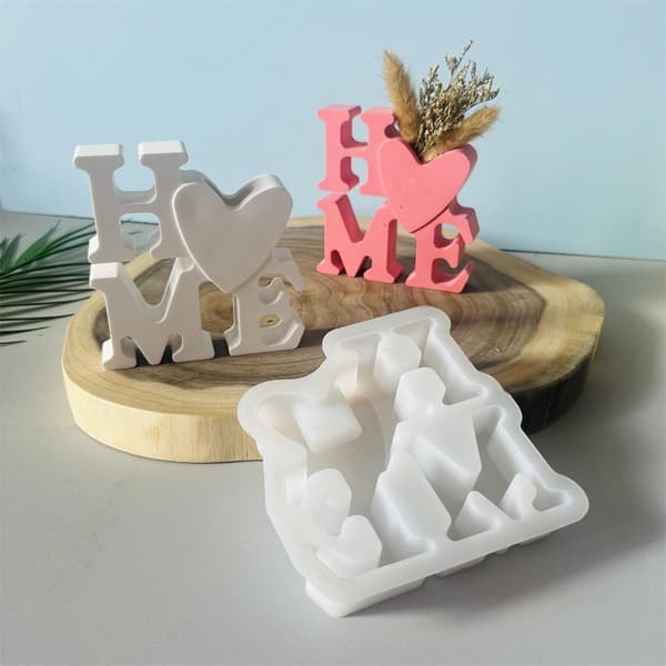 Silikon DIY Form Valentinsdag Hjem Bokstav Vase Dekor Håndverk