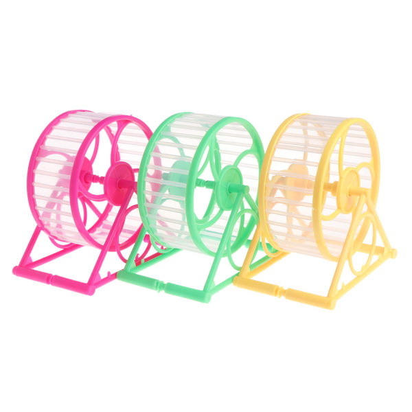 Träningshjul för små husdjur med stativ Hamster Plastskiva 4,9" Running Spinner för leksak för Gerbil Rat Silent Workin