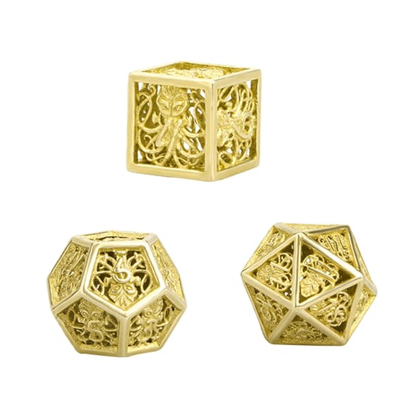 7 stk. Multifunksjonell-Polyhedron Terninger Hule Metall Terninger Sett Bordspill-Terninger