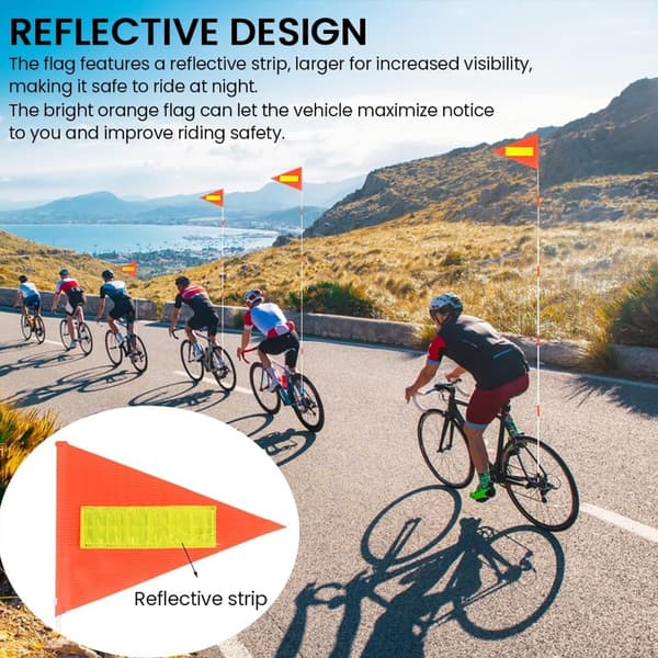 Hög Synlighet Justerbar Säkerhetsflagga Reflex För Cyklar Rullstolar 1.9m