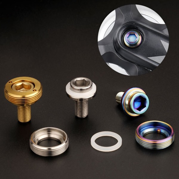 2 stk. Titaniumslegeringer Krankarmsfikseringsbolte Cykel Krankbolte Skruer Titanium color