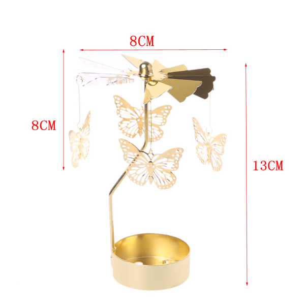 Roterande ljushållare metall snurrande värmeljus Romantisk ljusstake prydnad för bröllopsfest Julfestival dekoration null - I