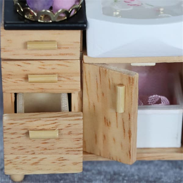 1/12 Miniatyr Håndvaskskap for Dukkehus Baderomsscenevisning