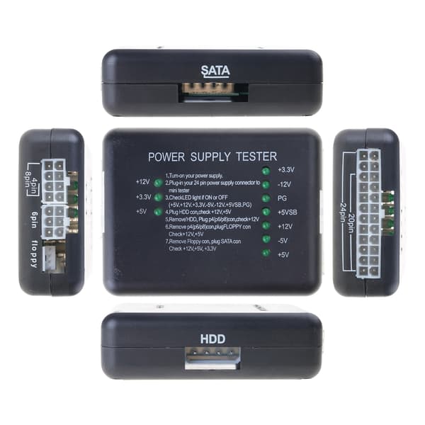 Datamaskin PC Strømforsyning Tester LED 20/24 Pin for HDD Tester