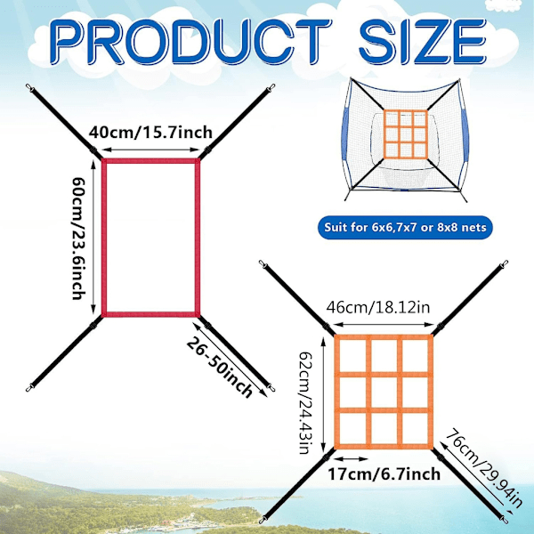 Hitting Batting Catching Pitching, Baseball Treningsnett Softball Treningsnett Red 1 grid target net
