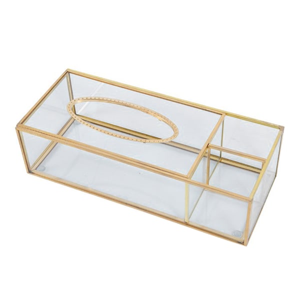 Luksus Nordic Metal Glass Tissue Box Makeup Comestic Oppbevaring Serviett Dispenser