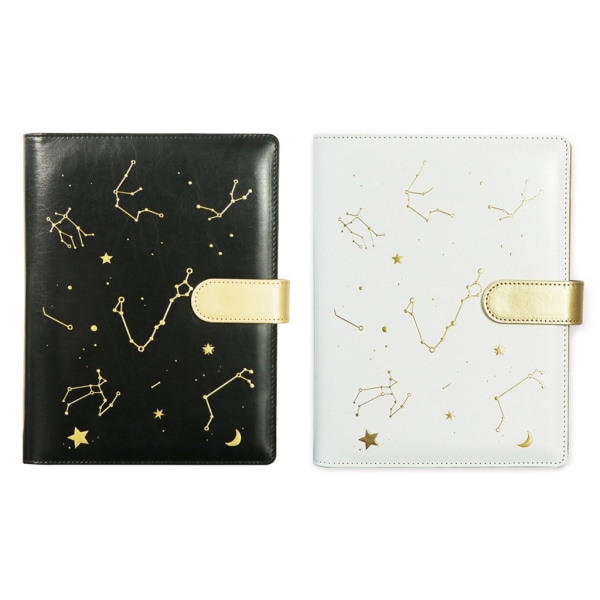 Business Notebook Loose Leaf Notebook Avtakbar indre side Constellations Journal Notebook Skrivesaker Notatblokker Black