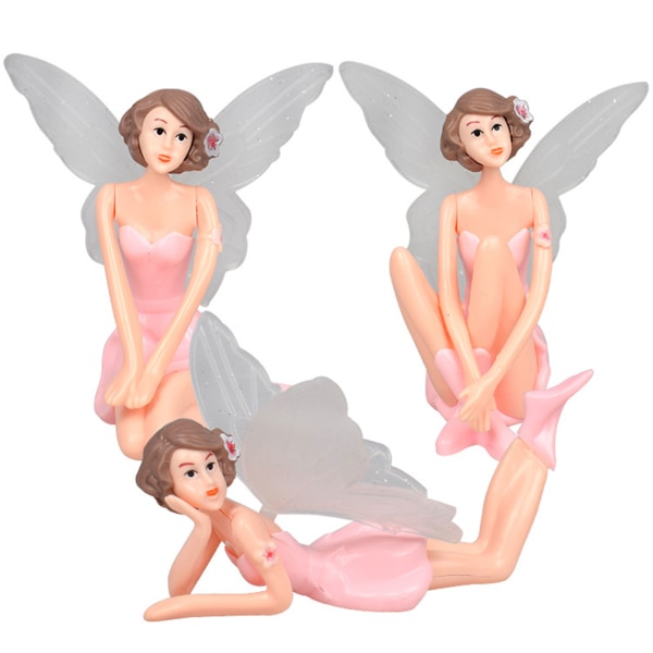 för Kreativa ängelfigurer Fairies Staty Cake Topper för bröllopsfödelsedag Gif Pink