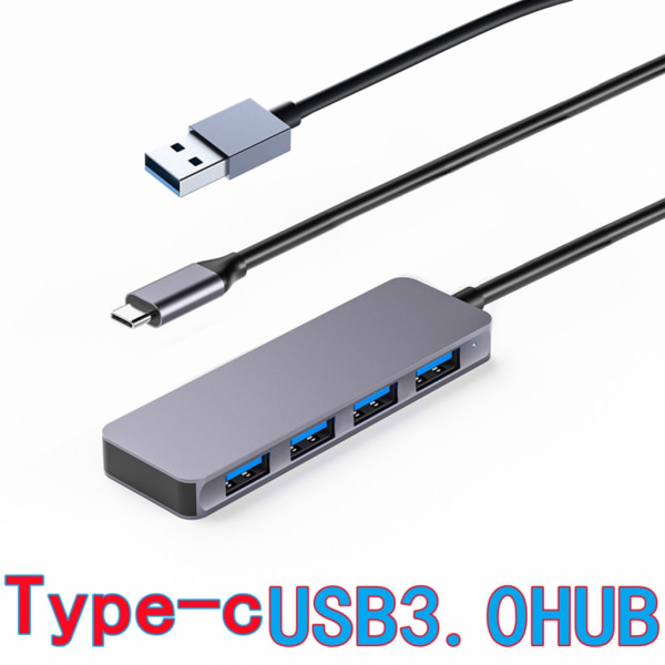 USB/Typ C hane till fyra USB 3.0 hona kabeladapter typ C till 4 USB 3.0 port splitter Dongle sladd Converter Connector null - USB Type C 2in1