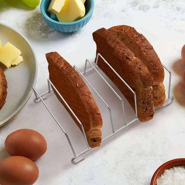 4-pack brödställ i stål för airfryers, ugnar och grillning