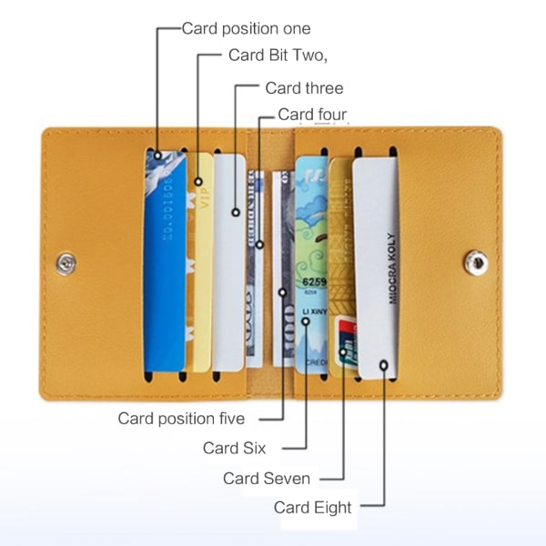 Bankkredit ID-kortholder Ultra-slank PU-læder multi-slot modekortpung Brown