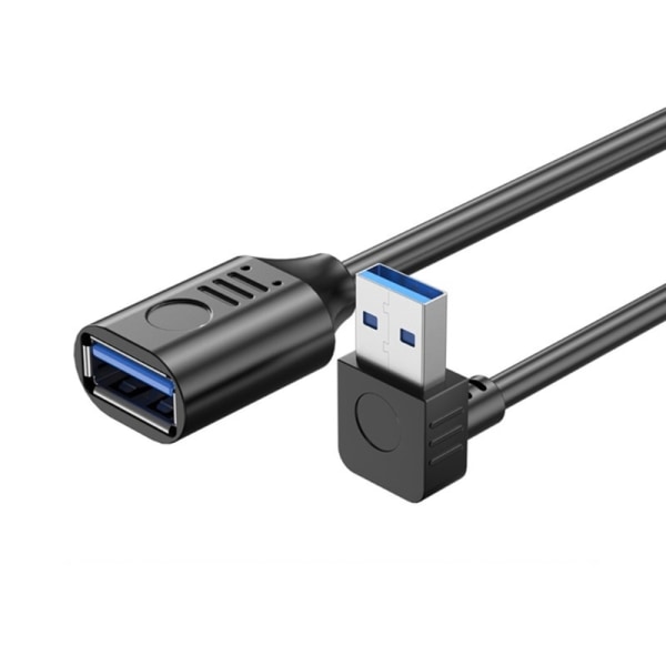 USB-forlengelseskabel 3.0 mann til kvinne datasynkronisering USB-forlengerledning 90 grader 5 Gbps høyhastighets ladekabel for mus