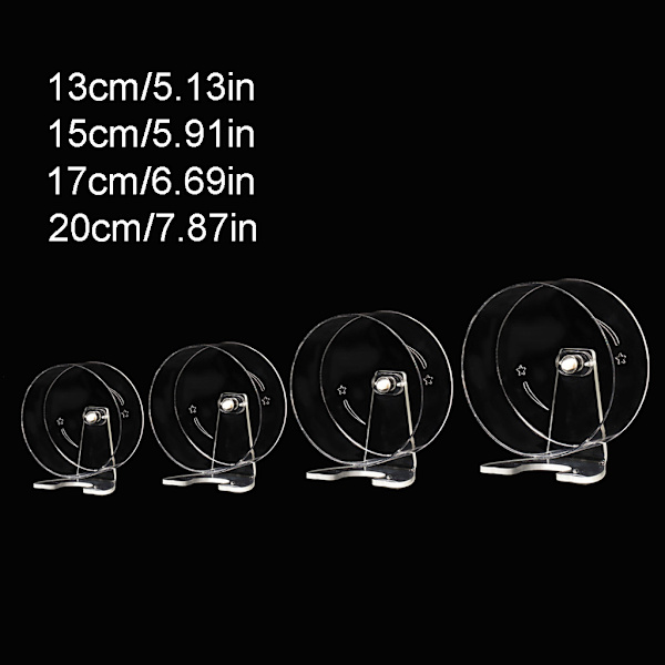 Transparent akryl hamster löpning träningshjul ekorre chinchilla roterbar racing löpband Hedgehog träningsleksak 17CM