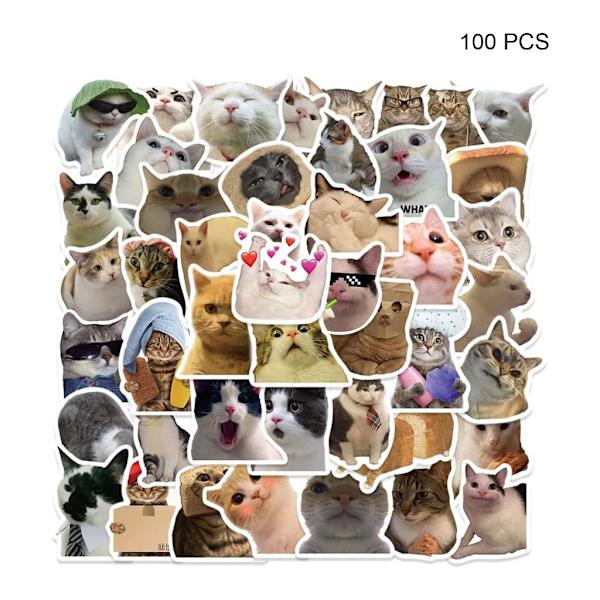 50 STK Meme Cats Graffiti-klistremerker for tenåringer Voksne katteelskere skrivebordsdekor
