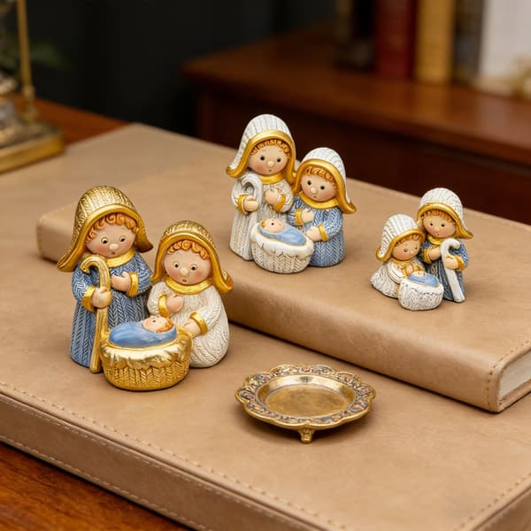 Julekrybbefigurer, bordpynt, religiøs julepynt