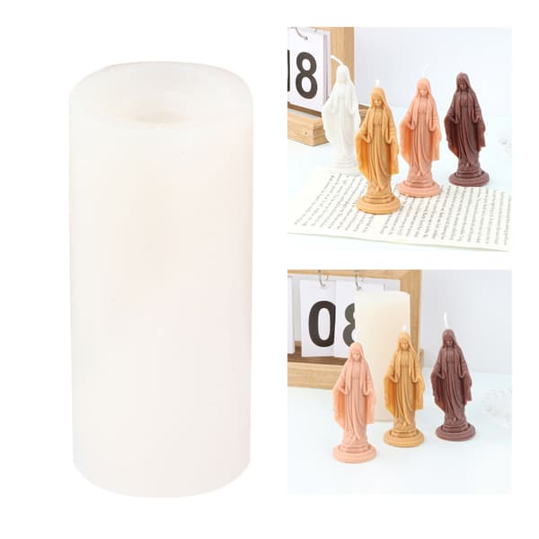 Gjenbrukbar Silikon Lysform Stående Jomfru Maria Figur Epoxy Resin Form
