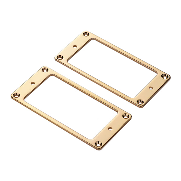 2 st Flat Top Bridge Neck Pickups Cover Frame Elektrisk Gitarr Ersättningsdelar Golden
