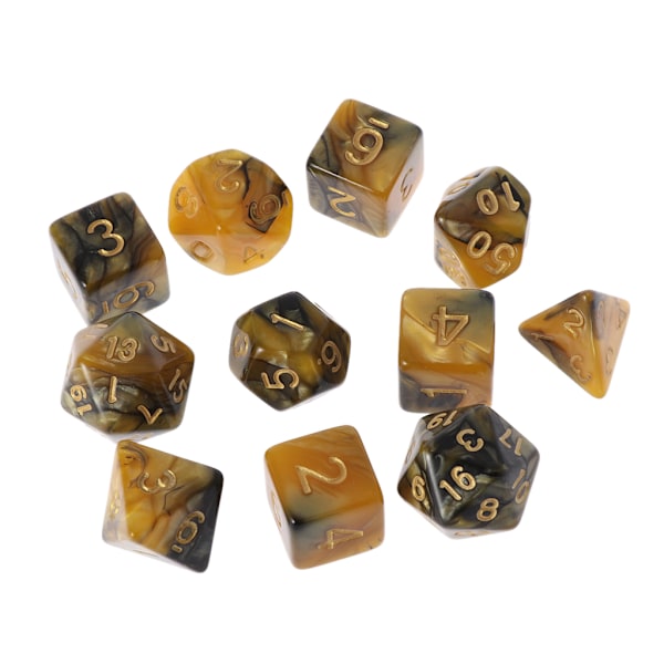 11 st D4 D6 D8 D10 D12 D20-sidiga tärningar för RPG DND D&D-set Blue-green