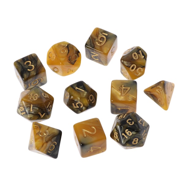 11 stk. D4 D6 D8 D10 D12 D20 terninger til RPG DND D&D sæt Blue-green