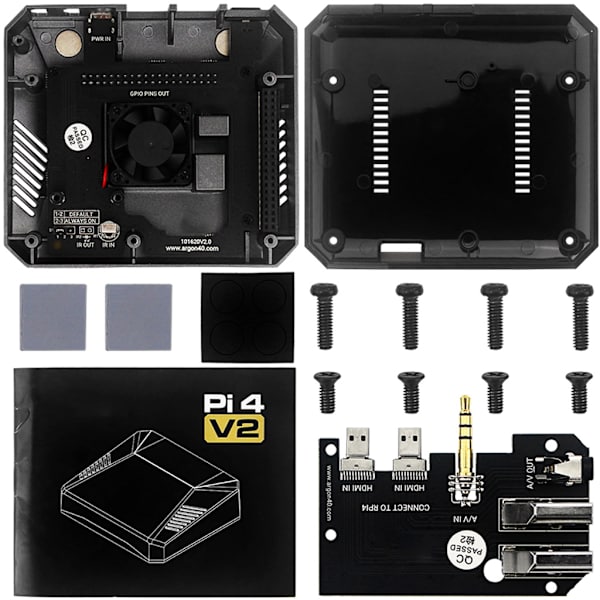 Hot Sale för Case för Raspberry Pi 4 Model B för w/ Säker Power Button Cooling Fa