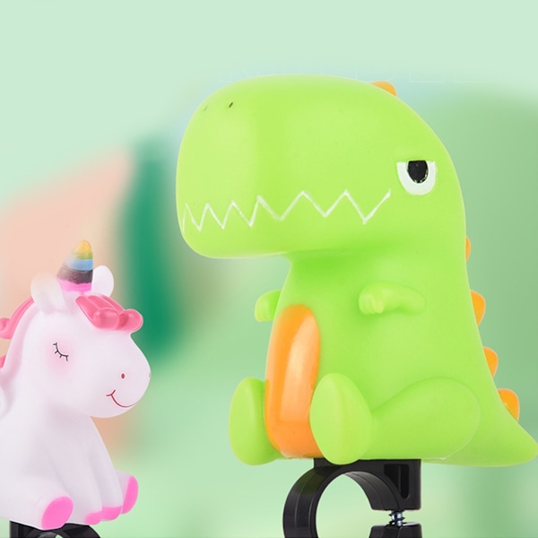 Söpö Skootteri Lasten Pyöränkello Puristettava Pyörän Torvi Pojille ja Tytöille Triceratops
