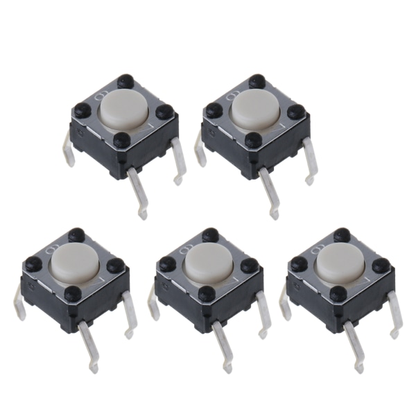 5 stk Mus Micro Switch Mikroknap til M185 M215 G300 G402 G602 M570 3 Million Click Life 4 Pin Black Dot