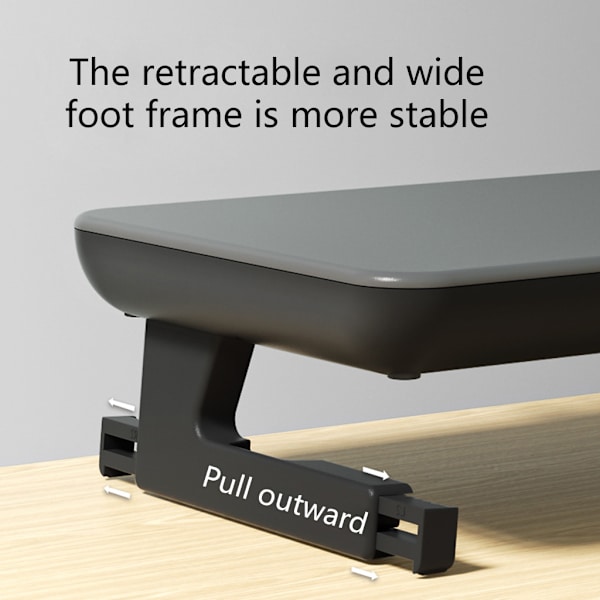 Sort Ergonomisk Skærmholder til Skrivebord med Platform til Bærbar Computer