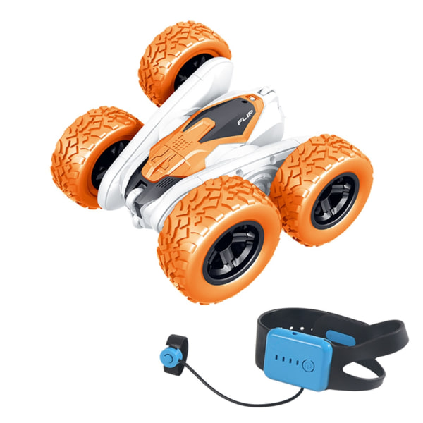 Fjärrkontroll Stunt Bil Gest Sensing RC High Speed ​​Car LED All Round Drift Car 360° Roll Car Toy Boys Electronic Gift Orange