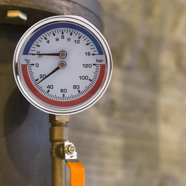Tryckmätare i stål 1/4 tum Termomanometer 0-120℃