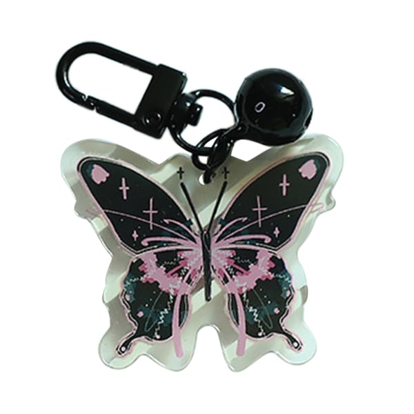 Akryl fjärilar telefon prydnadssaker kort kvinnlig färg Bells telefon skal hänge Black