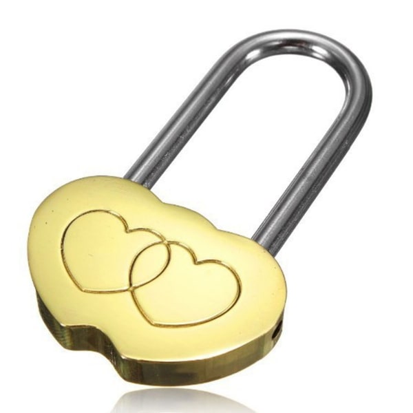 Love Heart Lock Hjärta Hänglås Love You Forever Bokstäver Dubbla hjärtan Prydnad för älskare Bröllop Alla hjärtans dag Resematerial null - 1