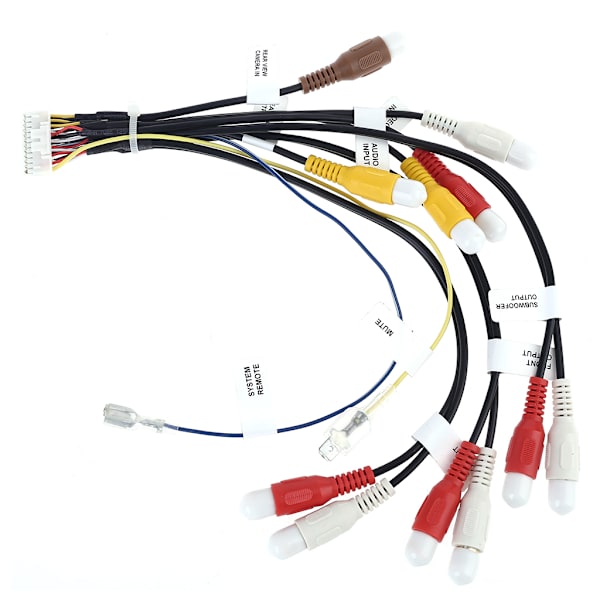 24-bens universal RCA-udgang ledningsnet Aux i subwoofer kabeladapter ledningsføring