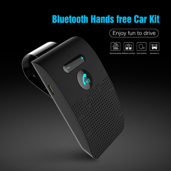 för solskydd Bluetooth-kompatibel handsfree högtalare Ljud Trådlös musikadapter Bilelektroniktillbehör