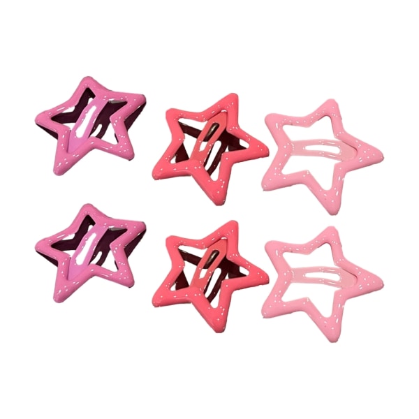 Sæt med 6 hule stjerne-hårnåle Hårspænde Pentagram Hårnåle Hårspænde Hårnåle Hårspænde Hårspænde Hovedbeklædning Hårnål til piger