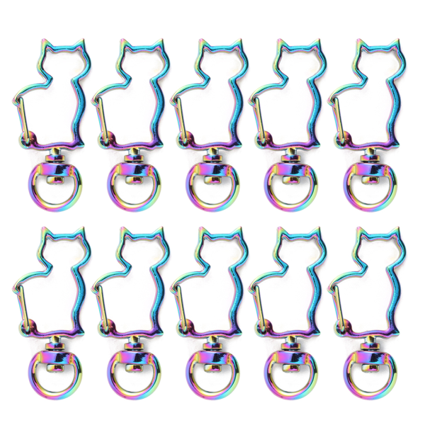 10 stykker gør-det-selv-hjertestjerne nøglering hummerlås snapkrog smykker Finding Rainbow metal drejelig lås til nøglering fremstilling