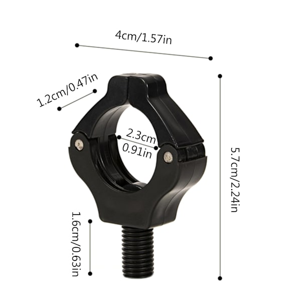 2 stk magnetiske fiskestangfester, braketthode, karpefiskestangstøttehode Black
