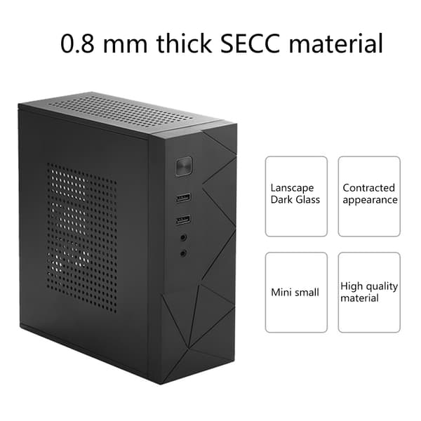 JX01 SECC Mini ITX HTPC Kabinet Spilcomputer til Kabinet Boks Desktop PC Kabinet