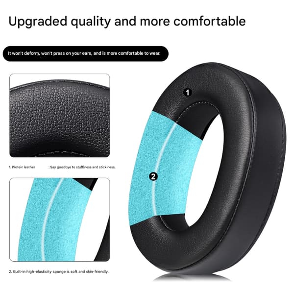 Hörlursöronkuddar svettresistenta för MDR-1000X WH-1000XM2 Reservdel