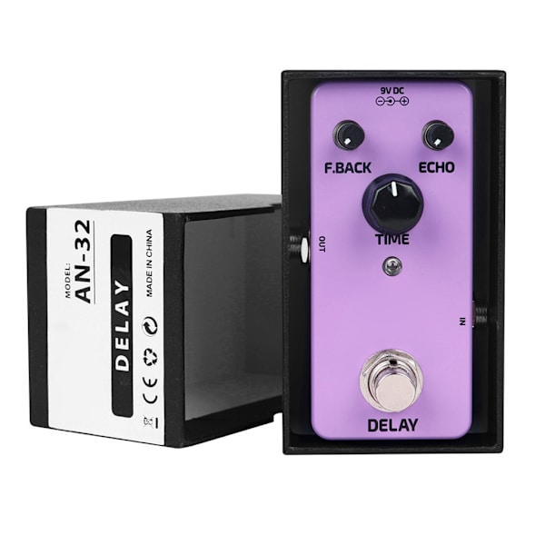DC9V Mini Single Effect Pedals Gitarr Delay Pedal Delay Gitarreffektpedal