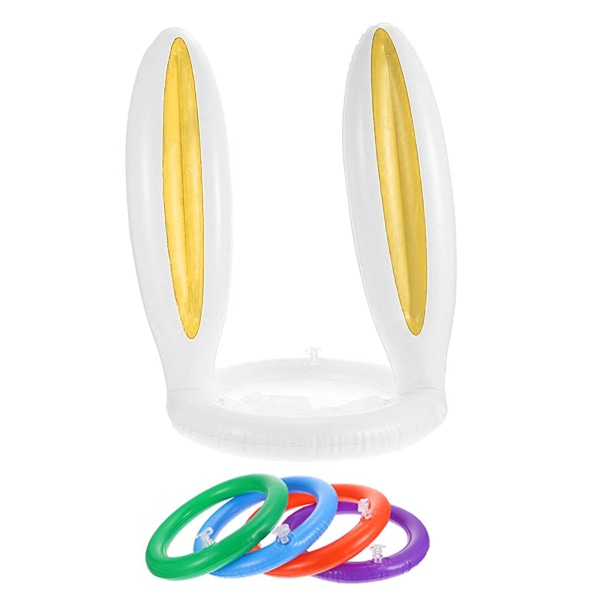 Påske oppustelig bunny kanin øre ring kaste spil ornament 1 sæt PVC materiale til børn fødselsdagsfest gave legetøj
