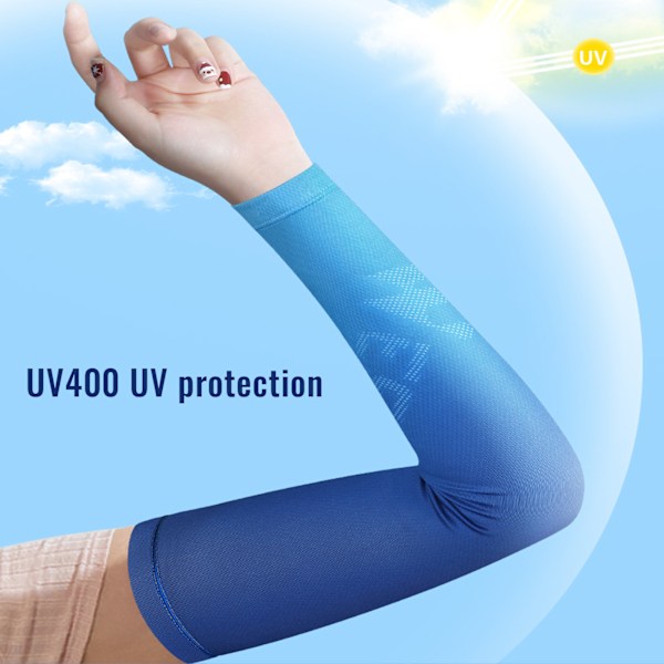 Arm Guard Sleeve Warmer til kvinder og mænd - Sportsærmer til solbeskyttelse og UV-beskyttelse Blue L