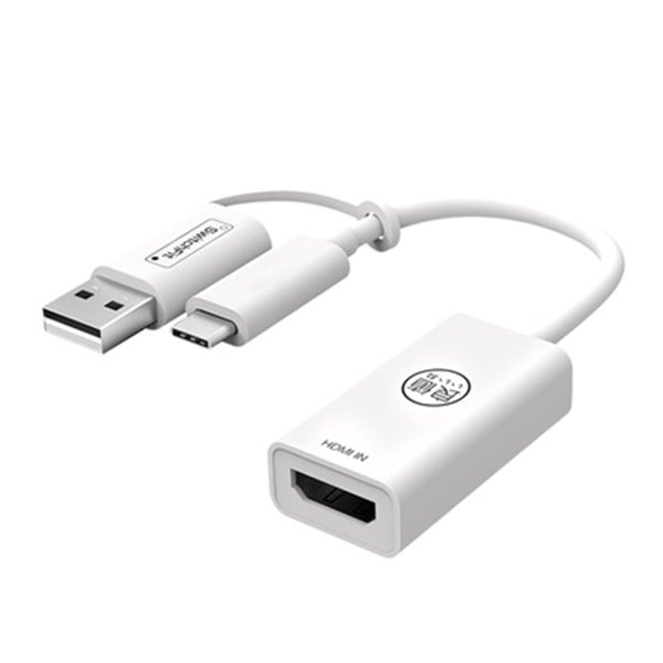 Typ-C/ USB 2-i-1 videoinspelningskort USB C till HDMI-kompatibelt ljudupptagningskort för spel Live Streaming Video Recorder