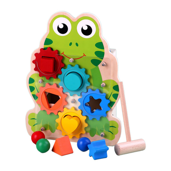 Montessori-pluggande leksak Form & färg Sorteringsleksak för med roterande redskap för baby Pedagogiska sinnelekar för toddler null - A