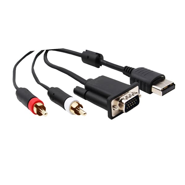 VGA High Definition-kabel + 3,5 mm til 2-han RCA-adapter