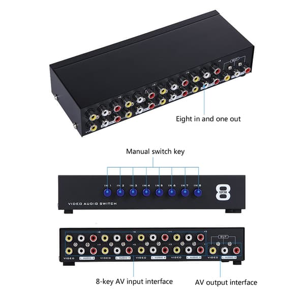 Kvalitetsomskifter A/V Audio Video Splitter for problemfri medieoplevelse
