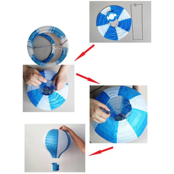 Varmluftsballonglykta Vitpapper Vindljus för önskelandskapslampa för familjen samlas Spela spel Önska Small Light 25cm